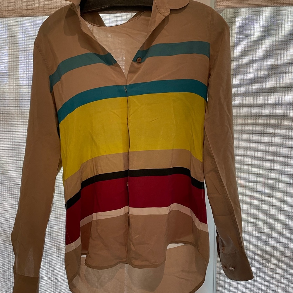 Equipment Silk multi color button down